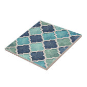 Cobalt and Teal Quatrefoil - Mediterranean Mosaic タイル (側面)