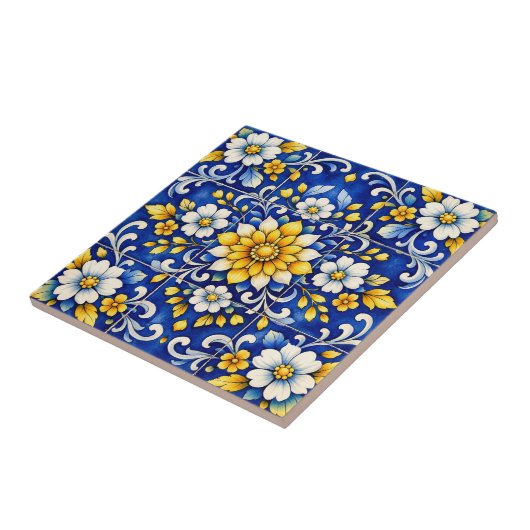 Cobalt Bloom Fiesta Tile タイル (側面)