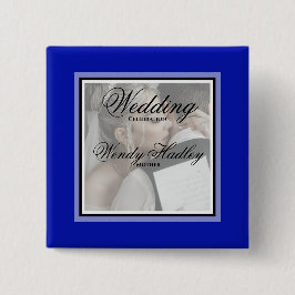 Cobalt blueカスタマイズ結婚可能な名前ボタン 缶バッジ