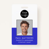 Cobalt Blue従業員フォト会社ID バッジ (正面)
