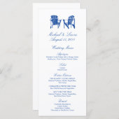 Cobalt Blue Adirondackビーチチェア結婚のメニュー メニュー (正面/裏面)