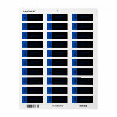 Cobalt Blue and Black Wedding Return Address Label ラベル (フルシート)