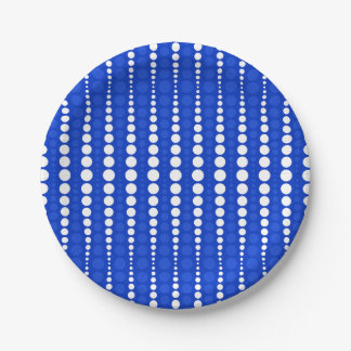 Cobalt Blue and White Polka Dots Paper Plate ペーパープレート