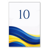 Cobalt Blue and Yellow Modern Wedding Table Number テーブルナンバー (正面)