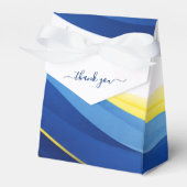 Cobalt Blue and Yellow Wedding Favor Boxes フェイバーボックス (正面サイド)
