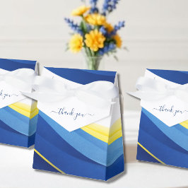 Cobalt Blue and Yellow Wedding Favor Boxes フェイバーボックス