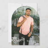 Cobalt Blue Arch写真卒業パーティーQRコード 招待状 (裏面)