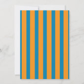 Cobalt Blue & Burnt Orange Stripes Modern Scripted 招待状 (裏面)