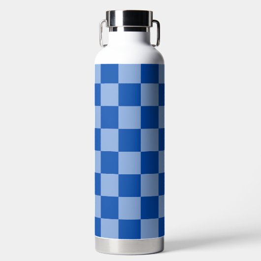 Cobalt Blue Checkerboard ウォーターボトル (正面)