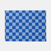 Cobalt Blue Checkerboard ドアマット (正面)