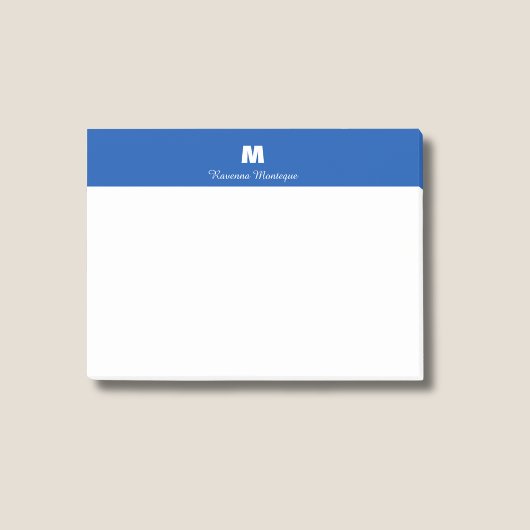 Cobalt Blue Chic Personalized Name Letter Monogram ポストイット