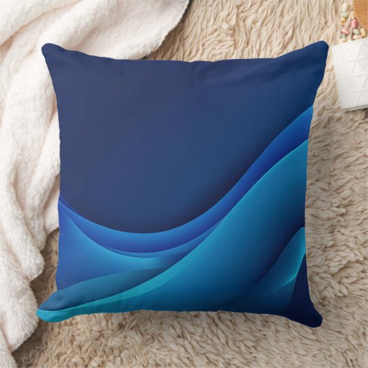 Cobalt blue color gradient AI art クッション (ブランケット)