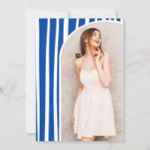 Cobalt Blue Coquette Bow photo graduation 招待状 (裏面)