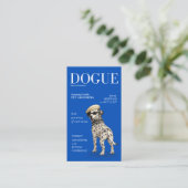 Cobalt Blue Dalmatian Dogue Magazine Business Card 名刺 (スタンド正面)