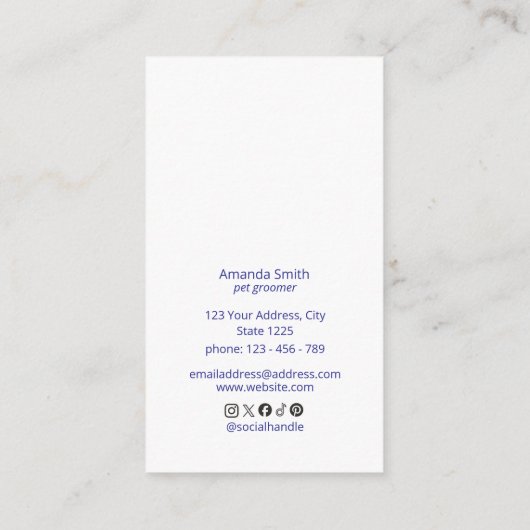 Cobalt Blue Dalmatian Dogue Magazine Business Card 名刺 (裏面)