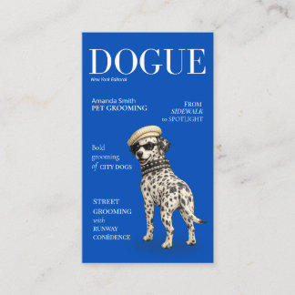 Cobalt Blue Dalmatian Dogue Magazine Business Card 名刺