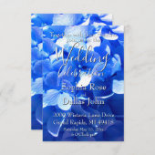 Cobalt blue floral elegant blue hydrangeas Wedding 招待状 (正面/裏面)