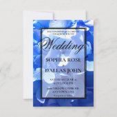 Cobalt blue floral elegant blue hydrangeas Wedding 招待状 (正面)
