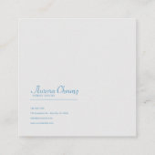 Cobalt Blue Floral Gold Frame Preserved Flower スクエア名刺 (裏面)