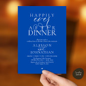 Cobalt Blue Happily Ever After Dinner Wedding 招待状