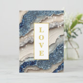 *~ COBALT BLUE LOVE Agate AR66 RSVP QR 結婚's 招待状 (スタンド正面)