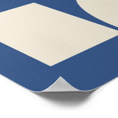 Cobalt Blue Modern Geometric Shapes Art ポスター (角)