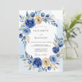 Cobalt Blue Opulent Winter Wedding 招待状 (スタンド正面)