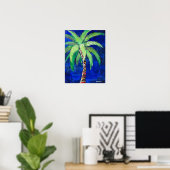 Cobalt Blue Palm Treeポスター ポスター (ホームオフィス)