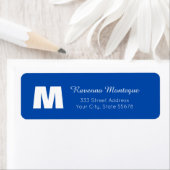 Cobalt Blue Personalized Monogram Letter Name ラベル (インサイチュ)