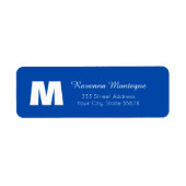 Cobalt Blue Personalized Monogram Letter Name ラベル (正面)