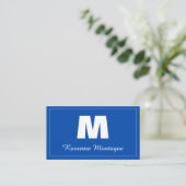 Cobalt Blue Personalized Monogram Letter Name 名刺 (スタンド正面)
