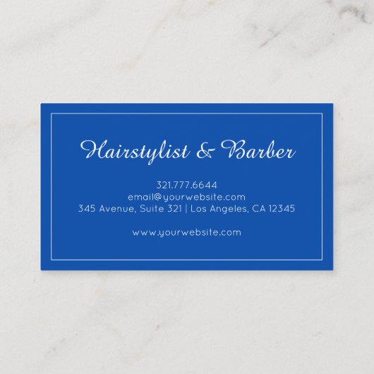 Cobalt Blue Personalized Monogram Letter Name 名刺 (裏面)