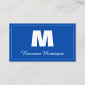 Cobalt Blue Personalized Monogram Letter Name 名刺 (正面)