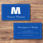 Cobalt Blue Personalized Monogram Letter Name 名刺