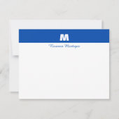 Cobalt Blue Personalized Name Letter Monogram  ノートカード (正面)