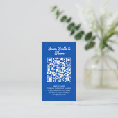 Cobalt Blue Photo Sharing Capture Love QR Code  名刺 (スタンド正面)