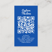 Cobalt Blue Photo Sharing Capture Love QR Code  名刺 (裏面)
