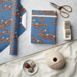 Cobalt Blue Red Peppercorns gift wrapping paper ラッピングペーパー