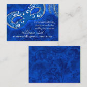 Cobalt Blue Silver Masquerade Ballの結婚ウェブサイト エンクロージャーカード (正面/裏面)