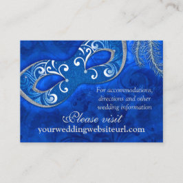 Cobalt Blue Silver Masquerade Ballの結婚ウェブサイト エンクロージャーカード