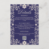 Cobalt Blue Talavera Wedding Qr code Details エンクロージャーカード (正面)