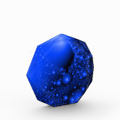 Cobalt Blue Universe Fractal Art Paperweight フォトブロック (左)