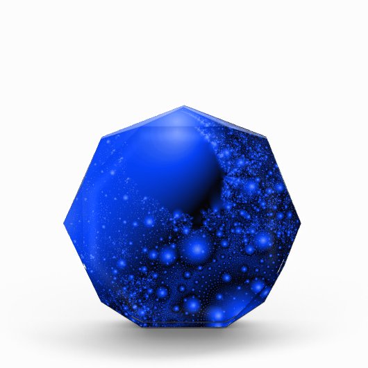 Cobalt Blue Universe Fractal Art Paperweight フォトブロック (正面)