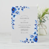 Cobalt Blue Vivid Winter Wedding 招待状 (スタンド正面)