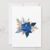 Cobalt Blue Watercolor Floral Elegant Wedding 招待状 (裏面)