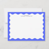 Cobalt Blue Wavy Frame Note Card 招待状 (正面)
