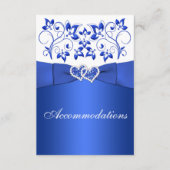 Cobalt Blue、Whiteフローラ、ハートエンクロージャカード エンクロージャーカード (正面)
