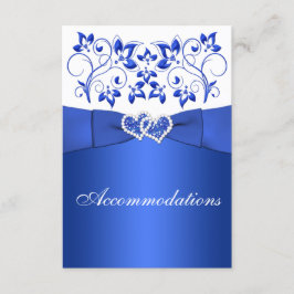 Cobalt Blue、Whiteフローラ、ハートエンクロージャカード エンクロージャーカード