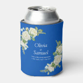 Cobalt Blue & White Roses  缶クーラー (缶正面)