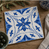 Cobalt Breeze Hand-Painted Blue Mediterranean タイル
